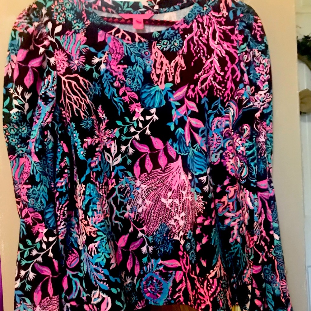 Lilly Pulitzer multi colored top L free shipping